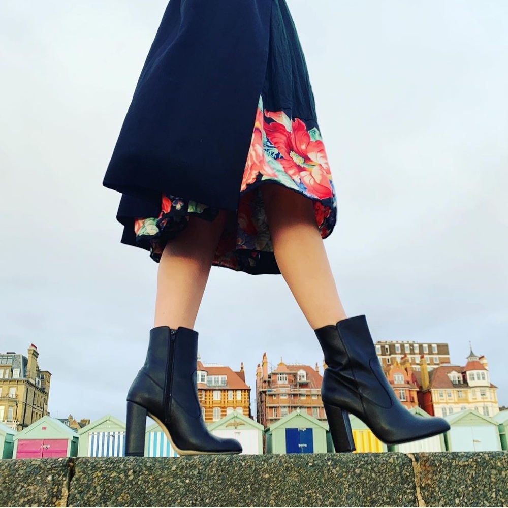 Beyond Skin Morgan B Black Vegan Leather Ankle Boots